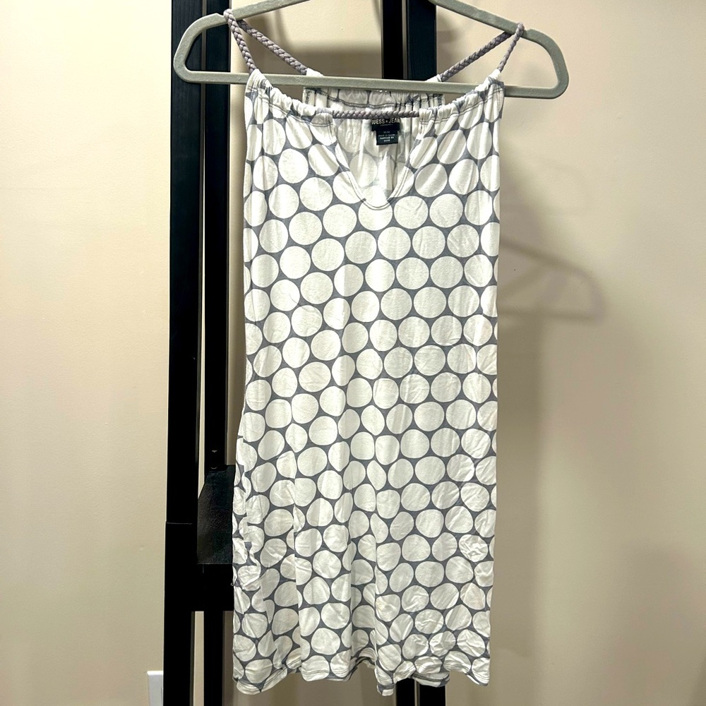 12.   Guess White Polka Dot Sleeveless Dress